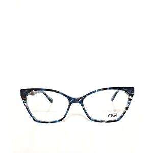 Womens OGI Gorgeous Teal Brown Cat Eyeglasses Frames 54-16-140 Made In Japan